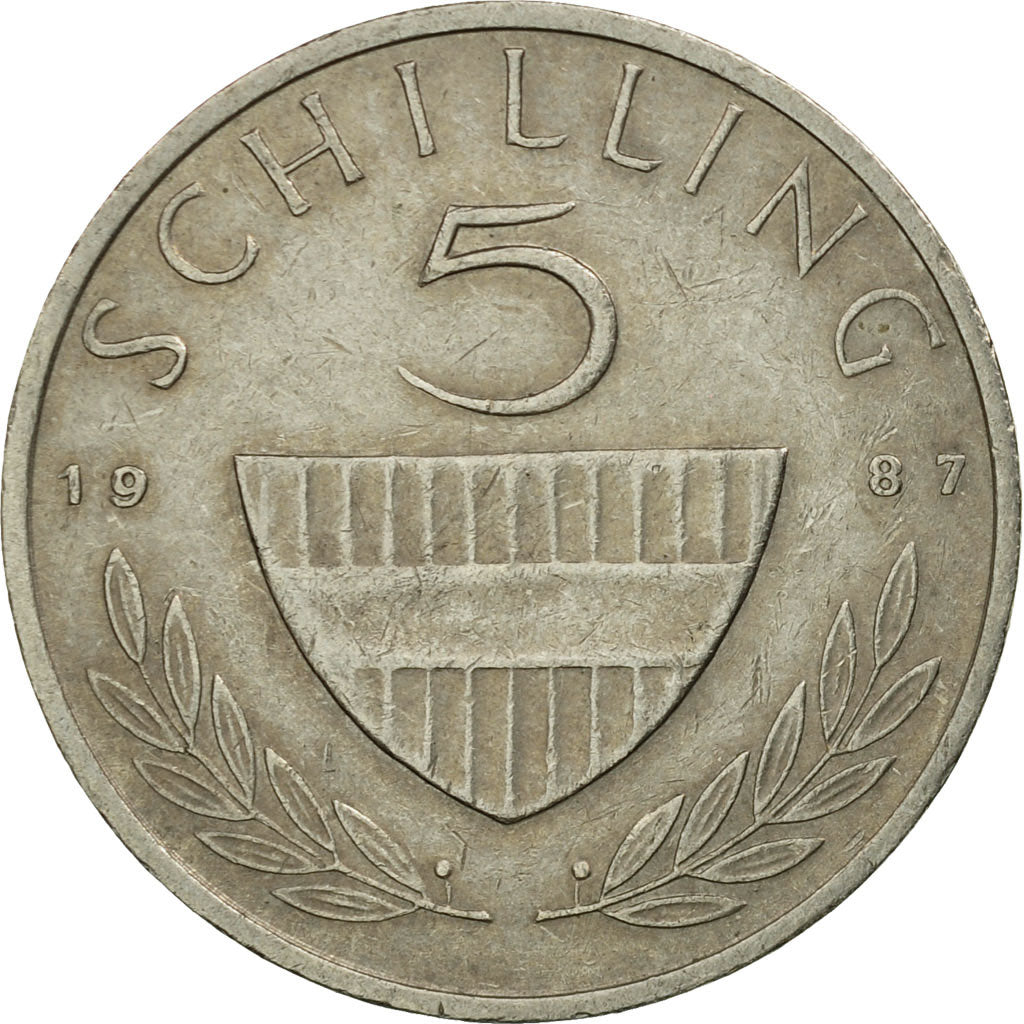 Coin, Austria, 5 Schilling, 1987, VF(30-35), Copper-nickel, KM:2889a