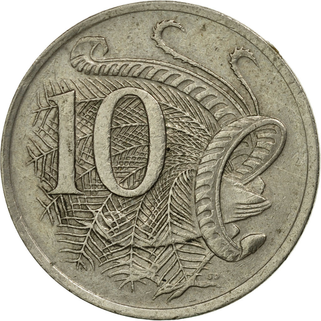 Moneda, Australia, Elizabeth II, 10 Cents, 1974, MBC, Cobre - níquel, KM:65