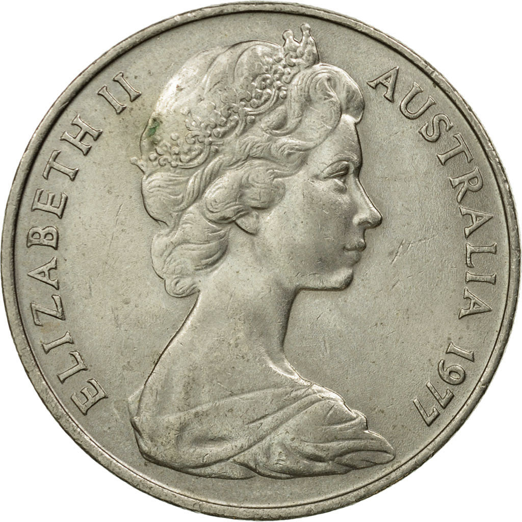 Coin, Australia, Elizabeth II, 20 Cents, 1977, VF(20-25), Copper-nickel, KM:66