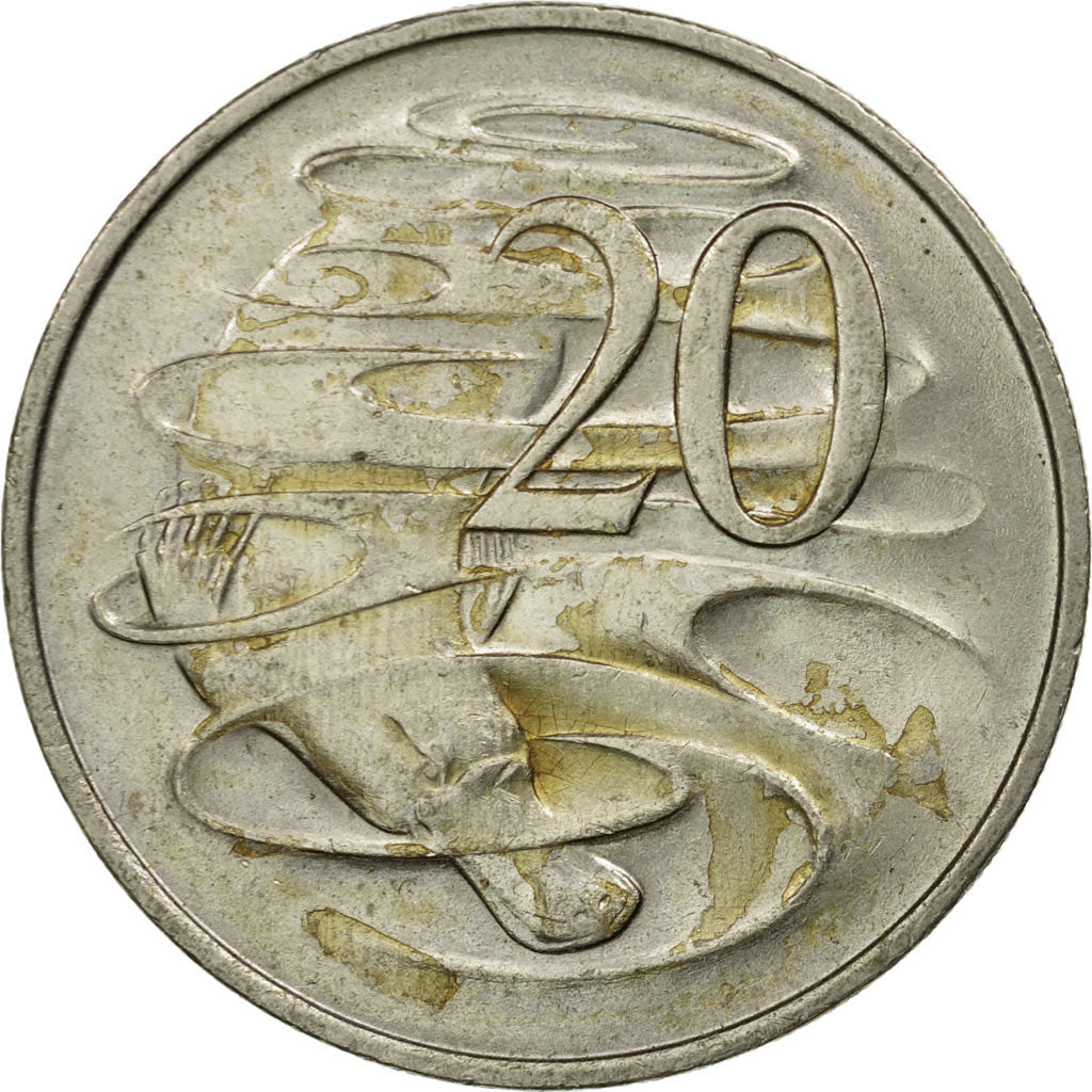 Coin, Australia, Elizabeth II, 20 Cents, 1977, VF(20-25), Copper-nickel, KM:66