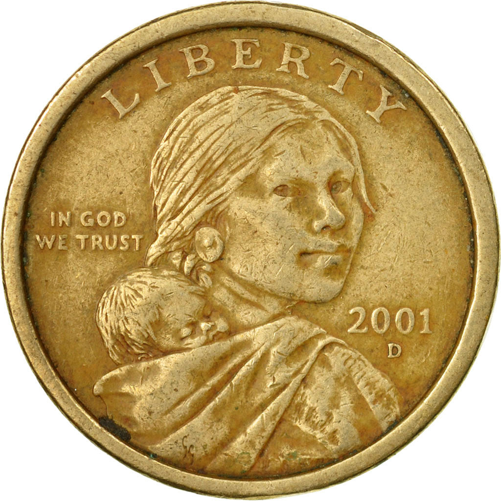 Coin, United States, Sacagawea Dollar, Dollar, 2001, U.S. Mint, Denver
