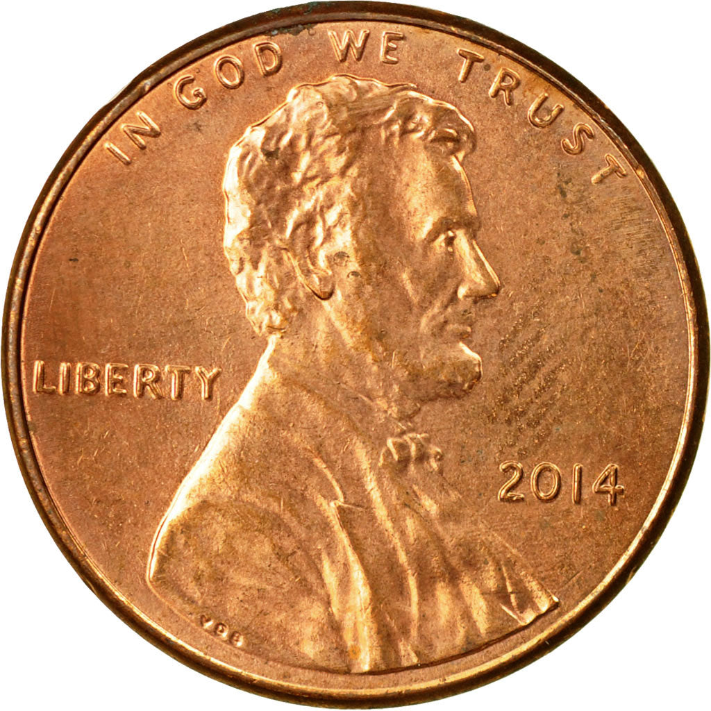 Coin, United States, Cent, 2014, Philadelphia, AU(50-53), Brass