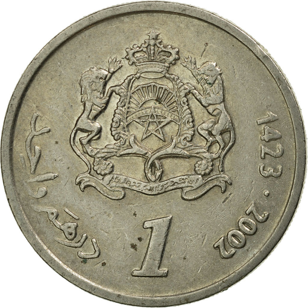 Moneta, Maroko, Mohammed VI, Dirham, 2002, Paris, EF(40-45), Miedź-Nikiel