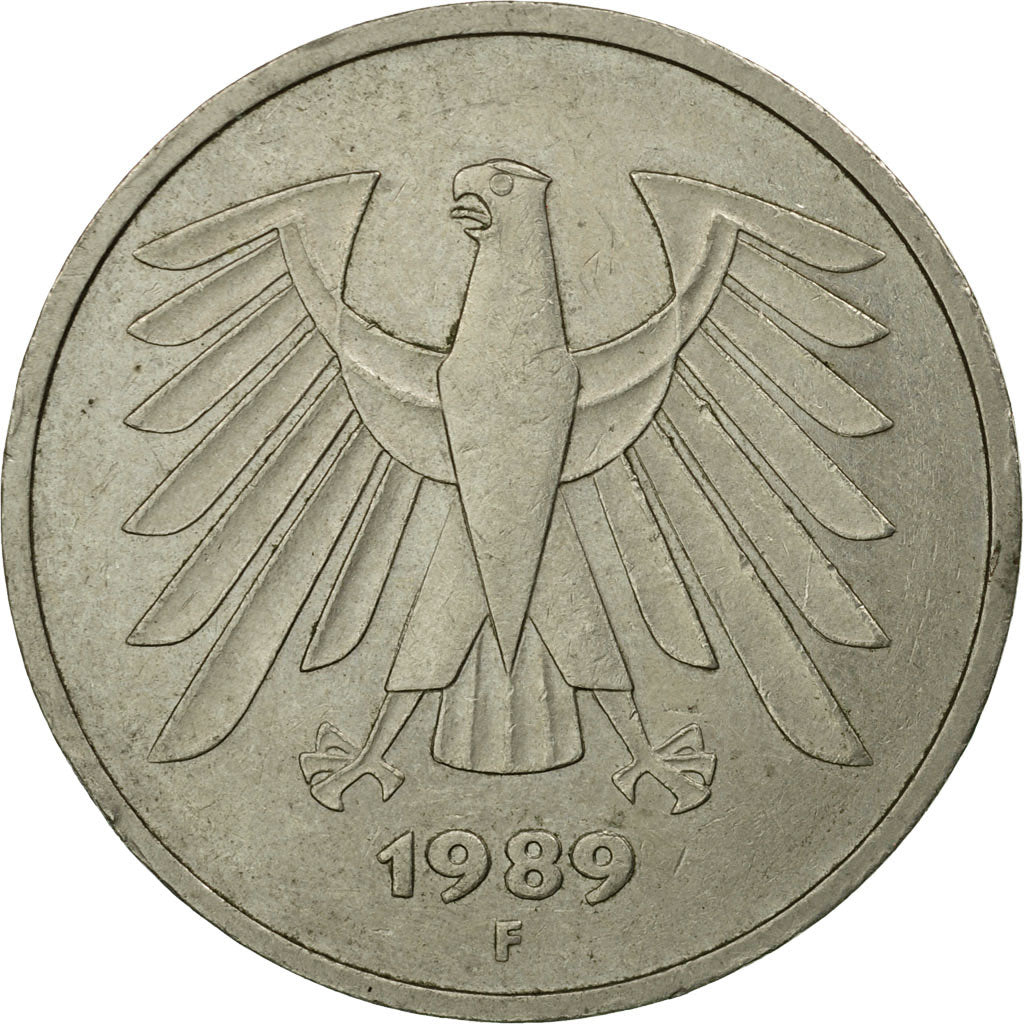 Coin, GERMANY - FEDERAL REPUBLIC, 5 Mark, 1989, Stuttgart, MS(60-62)