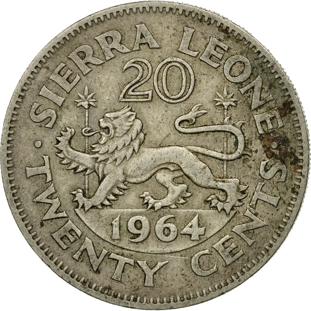 Coin, Sierra Leone, 20 Cents, 1964, British Royal Mint, VF(30-35)