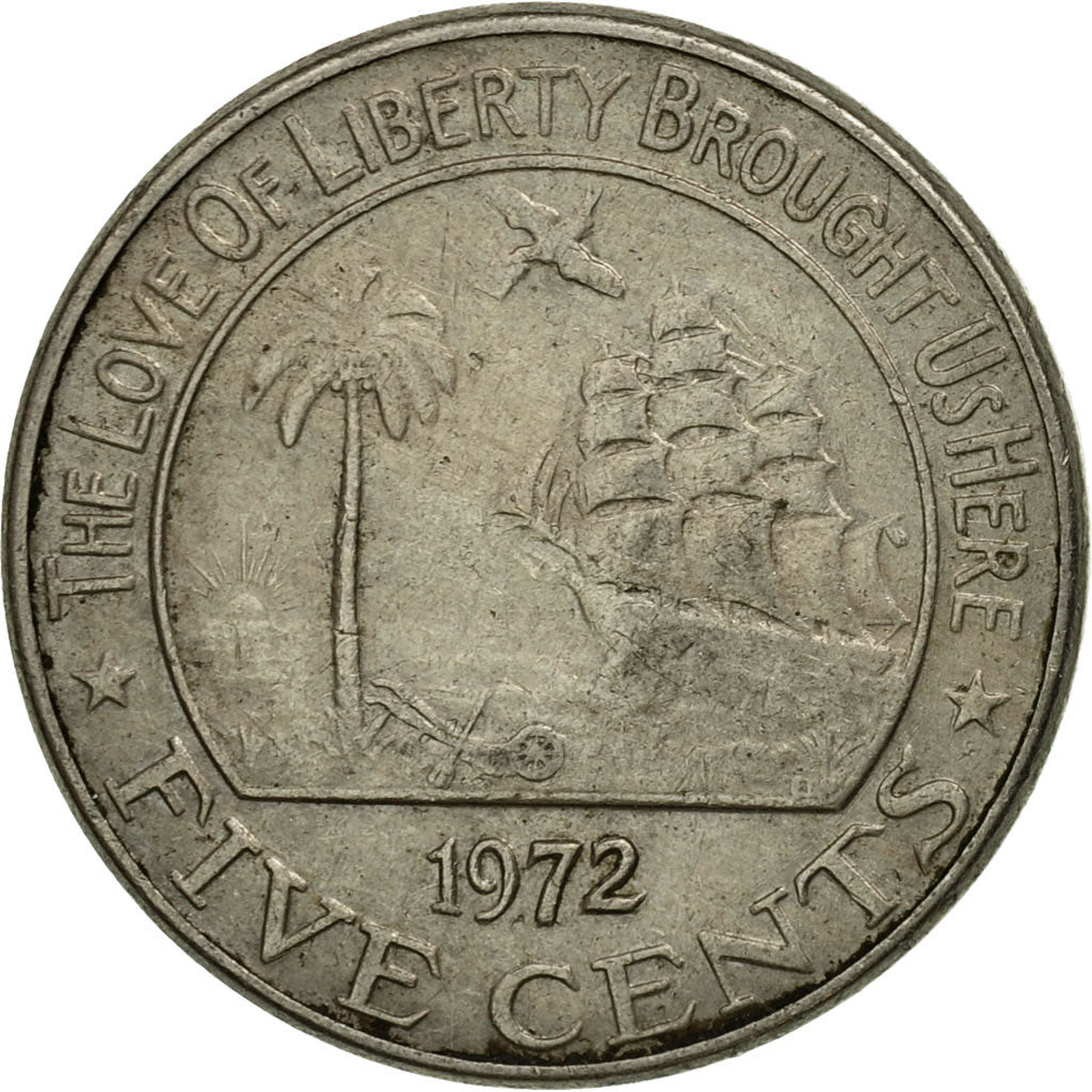Coin, Liberia, 5 Cents, 1972, EF(40-45), Copper-nickel, KM:14