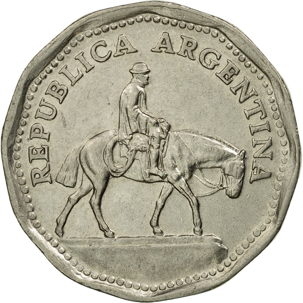 Moneta, Argentina, 10 Pesos, 1967, BB, Acciaio ricoperto in nichel, KM:60
