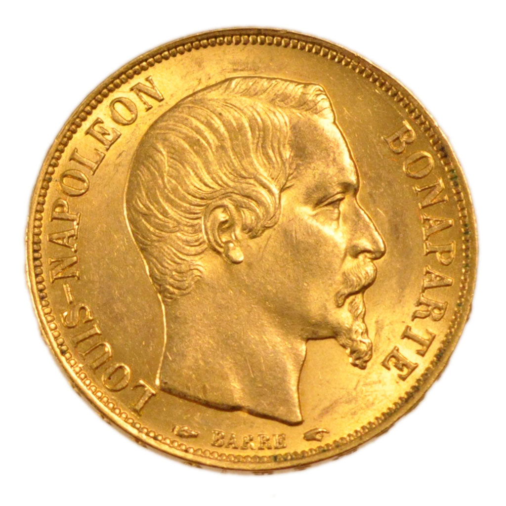 FRANCE, 20 Francs, 1852, Paris, MS(60-62), Gold, Gadoury #1060, 6.50