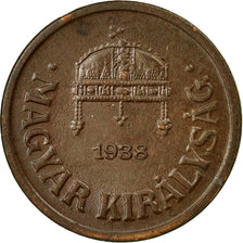 Coin, Hungary, 2 Filler, 1938, Budapest, EF(40-45), Bronze, KM:506