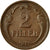 Moneda, Hungría, 2 Filler, 1938, Budapest, MBC, Bronce, KM:506