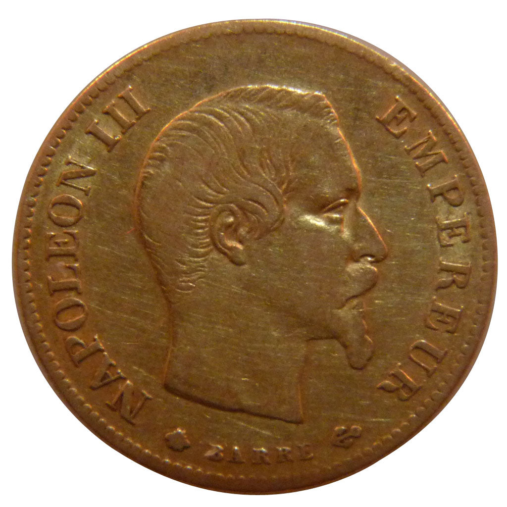 FRANCE, Napoléon III, 10 Francs, 1859, Strasbourg, EF(40-45), Gold, Gadoury #...