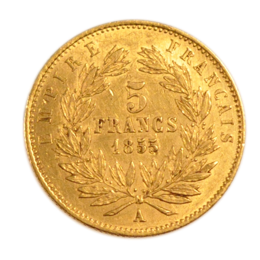 Second Empire, 5 Francs Or Napoléon III Tête Nue Petit Module