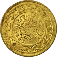 Coin, Tunisia, 50 Millim, 1983, Paris, VF(30-35), Brass, KM:308