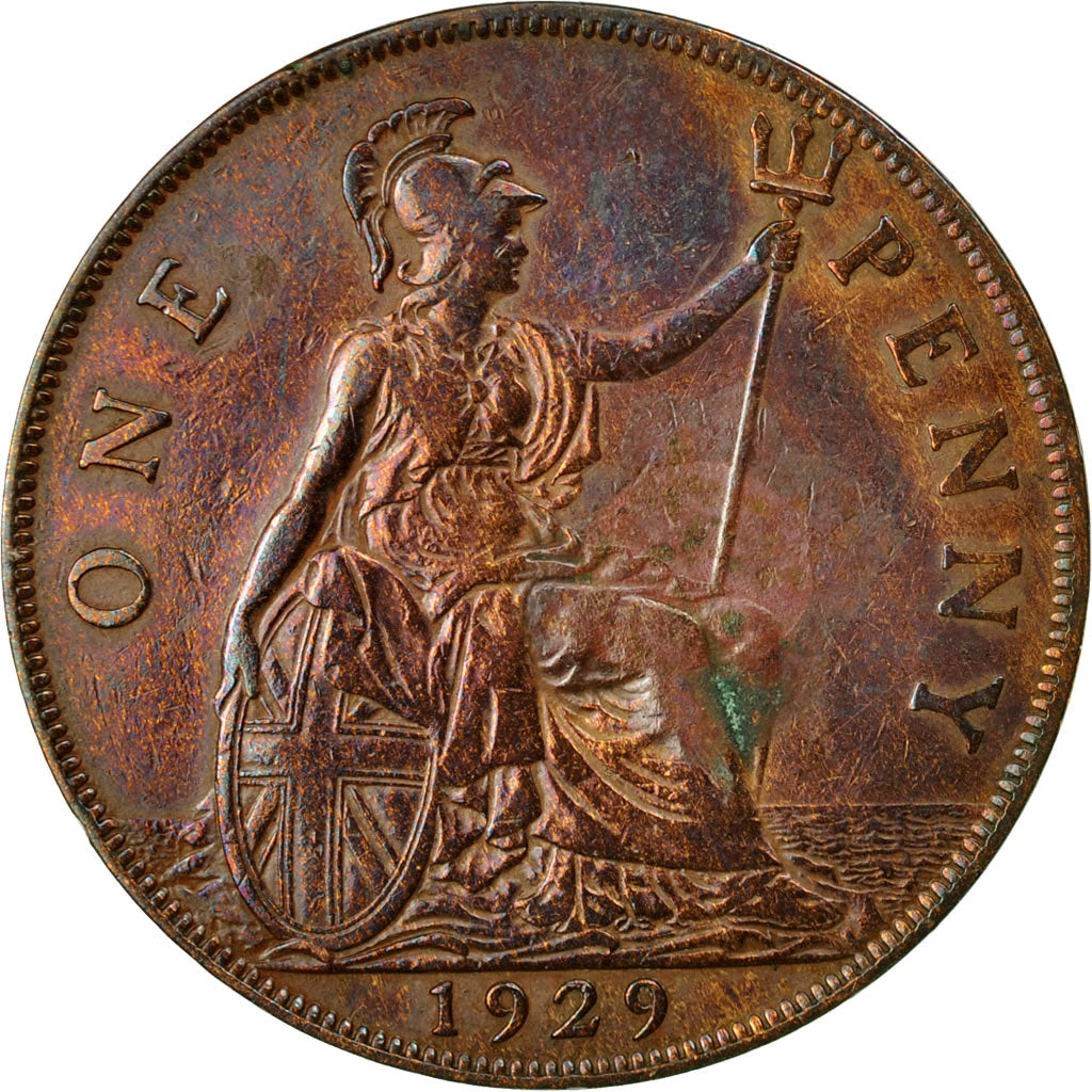 Coin, Great Britain, George V, Penny, 1929, EF(40-45), Bronze, KM:838