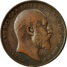 Coin, Great Britain, Edward VII, Penny, 1902, VF(30-35), Bronze, KM:794.1