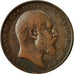 Coin, Great Britain, Edward VII, Penny, 1902, VF(30-35), Bronze, KM:794.1