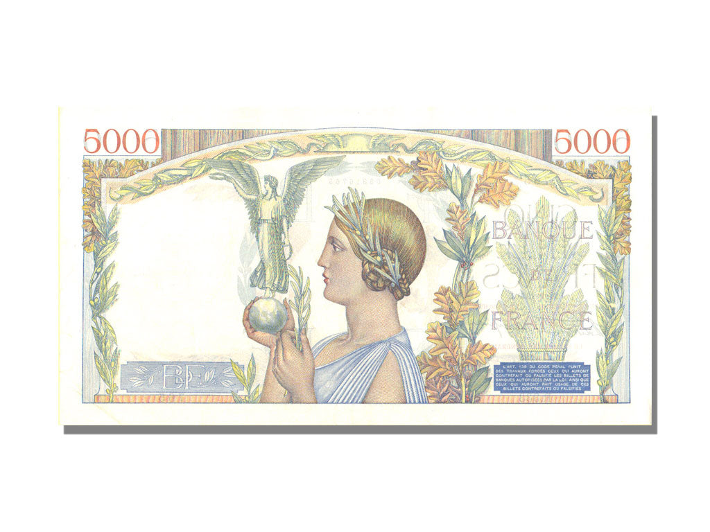 France, 5000 Francs, 5 000 F 1934-1944 ''Victoire'', 1939, KM #97a, 1939-09-28,.