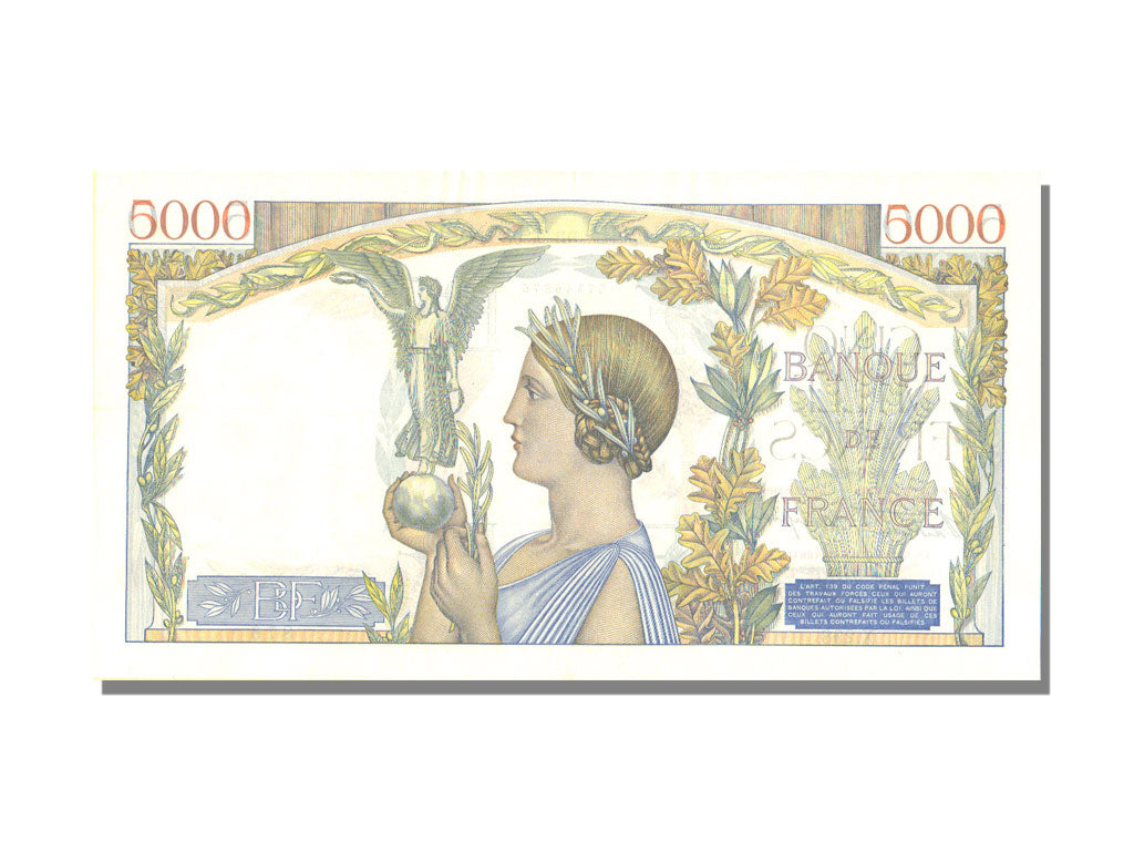France, 5000 Francs, 5 000 F 1934-1944 ''Victoire'', 1939, KM #97a, 1939-09-14,.