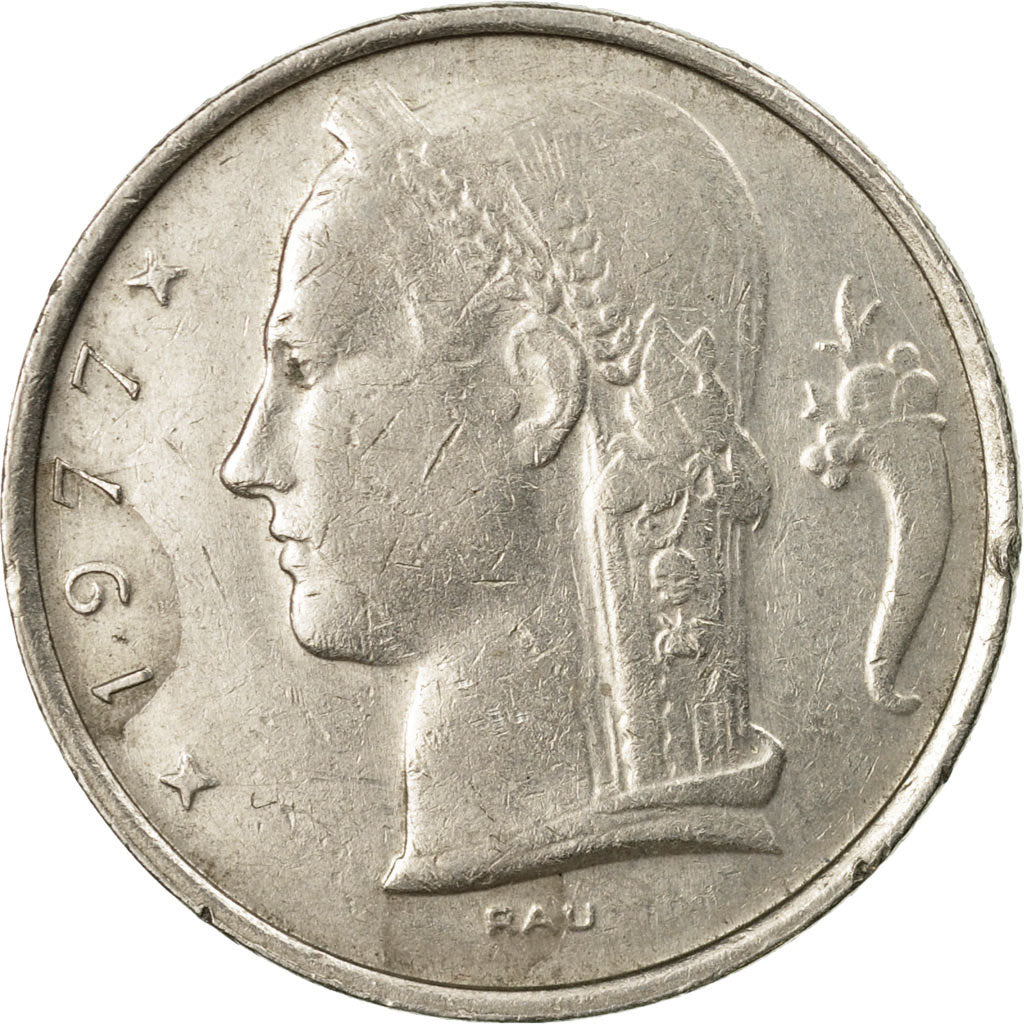 Münze, Belgien, 5 Francs, 5 Frank, 1977, S+, Copper-nickel, KM:134.1