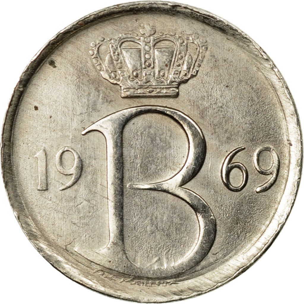 Moneda, Bélgica, 25 Centimes, 1969, Brussels, MBC, Cobre - níquel, KM:153.1