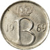 Coin, Belgium, 25 Centimes, 1969, Brussels, EF(40-45), Copper-nickel, KM:153.1