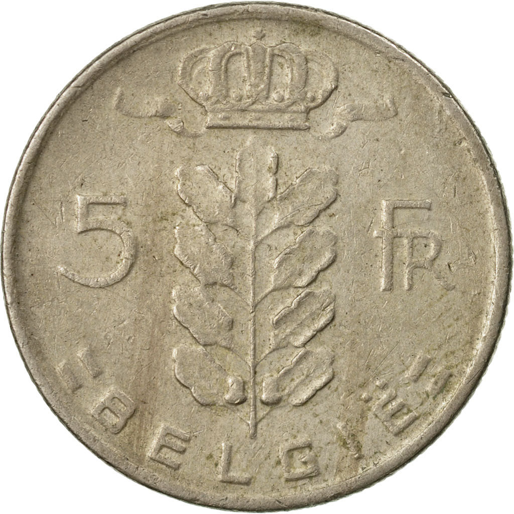 Moneta, Belgia, 5 Francs, 5 Frank, 1969, VF(20-25), Miedź-Nikiel, KM:135.1