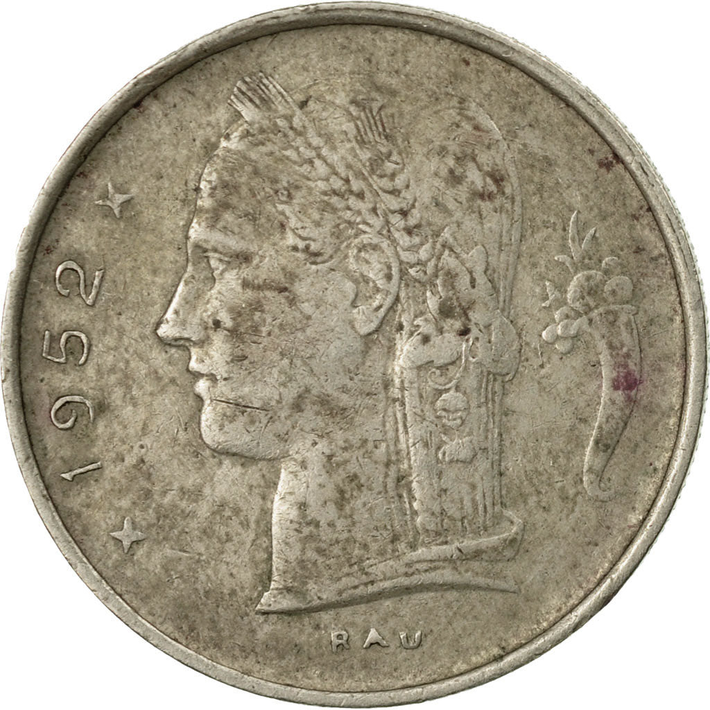 Coin, Belgium, Franc, 1952, F(12-15), Copper-nickel, KM:143.1