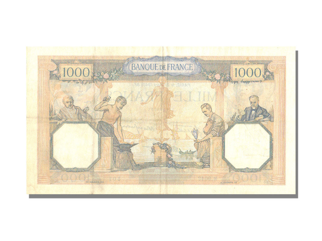 Francia, 500 Francs, 1 000 F 1927-1940 ''Cérès et Mercure'', 1940, KM:88c,...