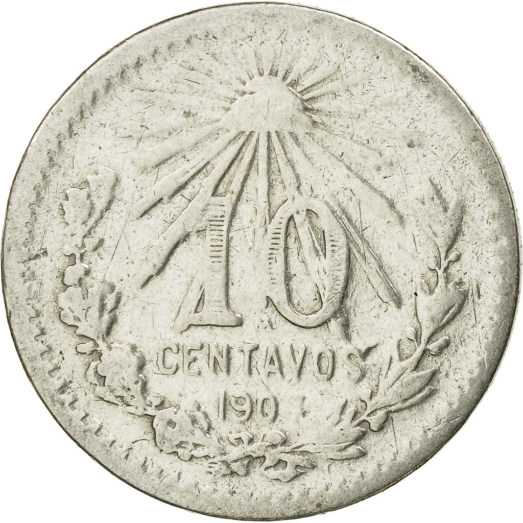 Coin, Mexico, 10 Centavos, 1907, Mexico City, EF(40-45), Silver, KM:428