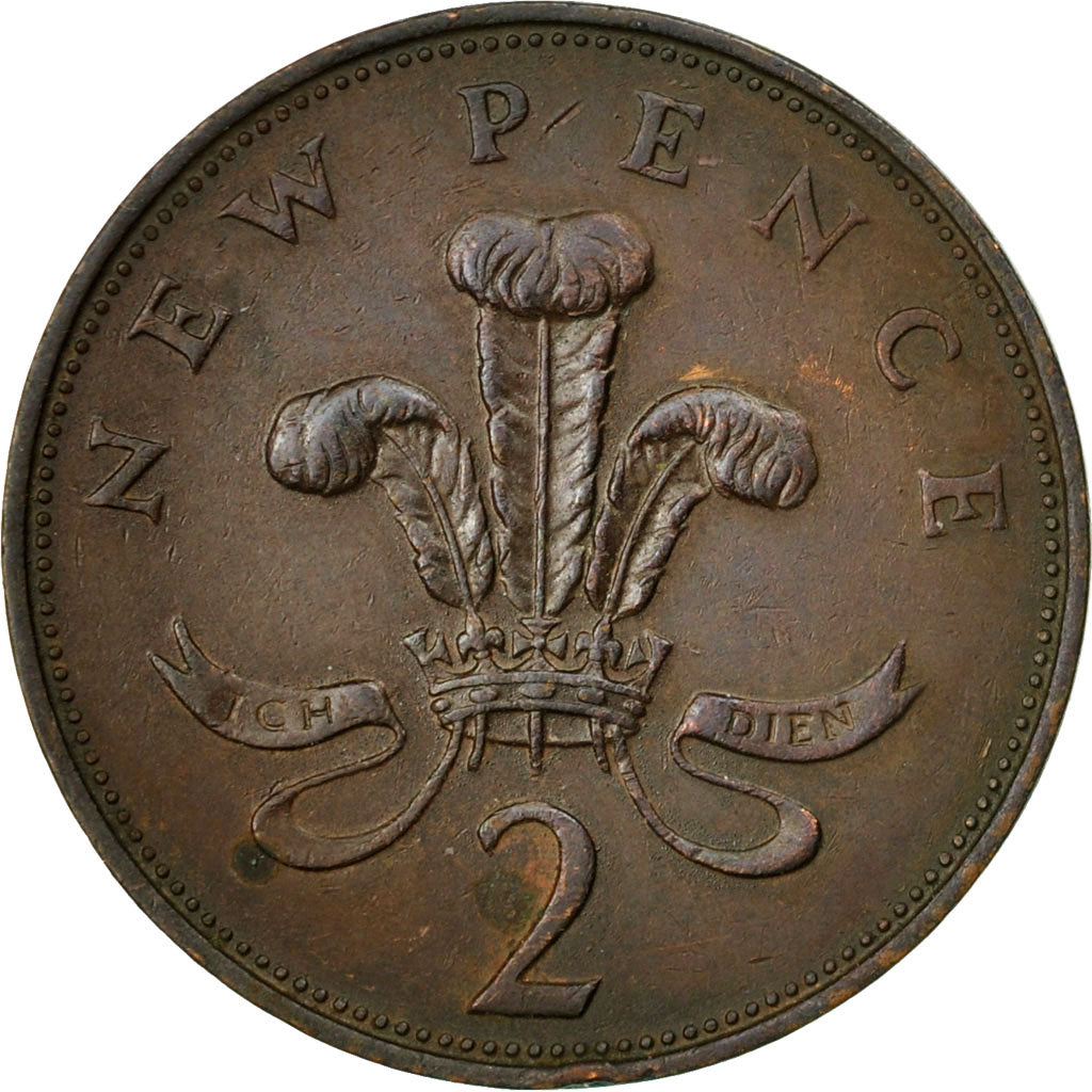 Moneda, Gran Bretaña, Elizabeth II, 2 New Pence, 1971, BC+, Bronce, KM:916