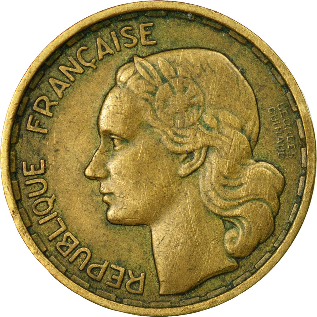 Moneta, Francia, Guiraud, 20 Francs, 1950, Paris, MB+, Alluminio-bronzo