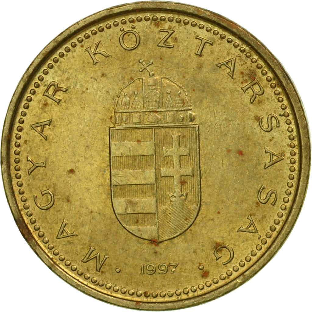 Moneda, Hungría, Bazor, Forint, 1997, Budapest, BC+, Níquel - latón, KM:692