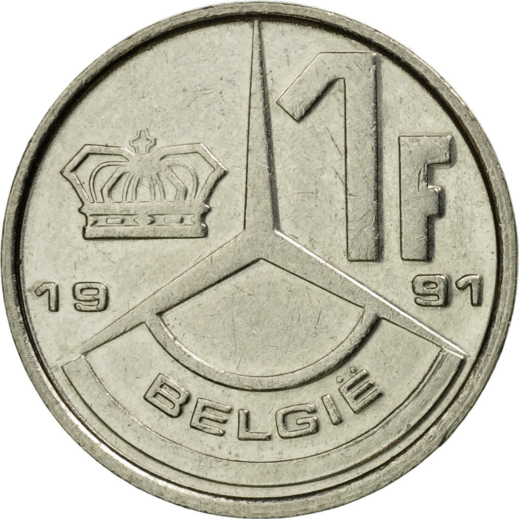 Munten, België, Franc, 1991, ZF, Copper-nickel, KM:143.1