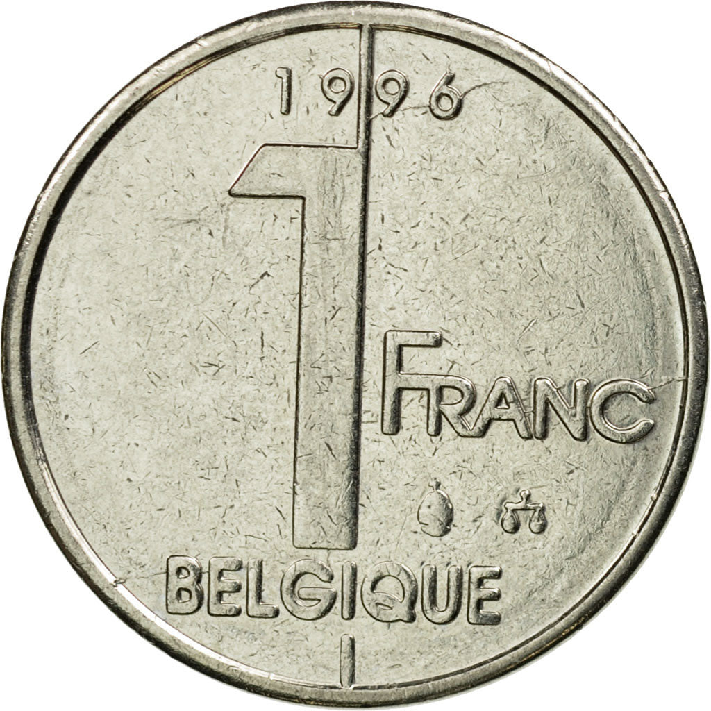 Coin, Belgium, Albert II, Franc, 1996, Brussels, EF(40-45), Nickel Plated Iron