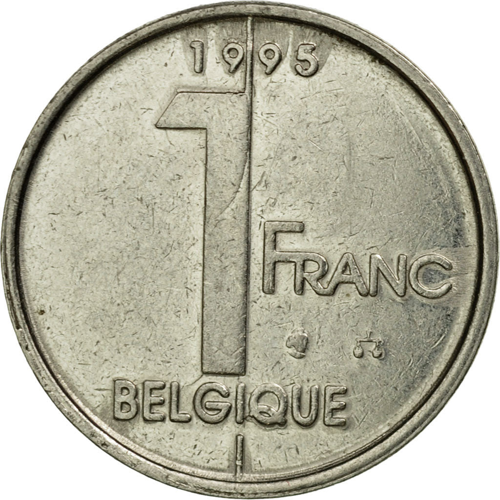 Coin, Belgium, Albert II, Franc, 1995, Brussels, EF(40-45), Nickel Plated Iron
