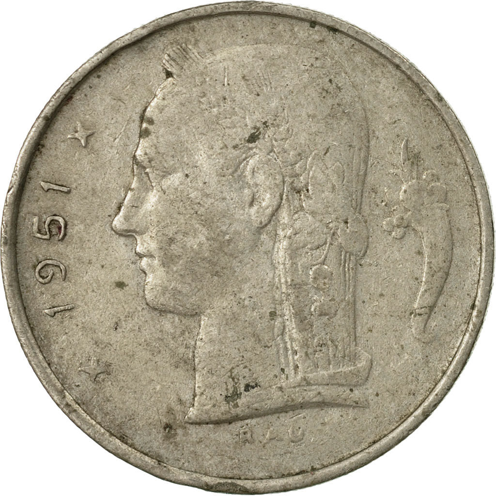 Munten, België, Franc, 1951, ZG+, Copper-nickel, KM:142.1