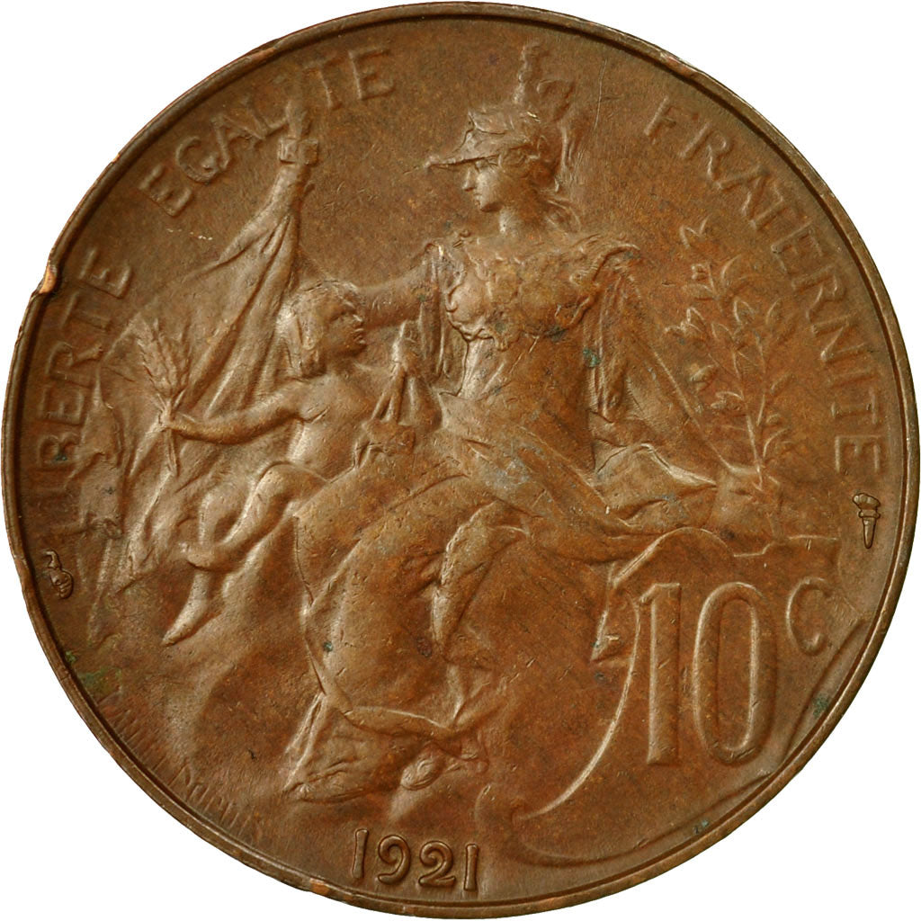 Monnaie, France, Dupuis, 10 Centimes, 1921, Paris, TTB, Bronze, KM:843, Le
