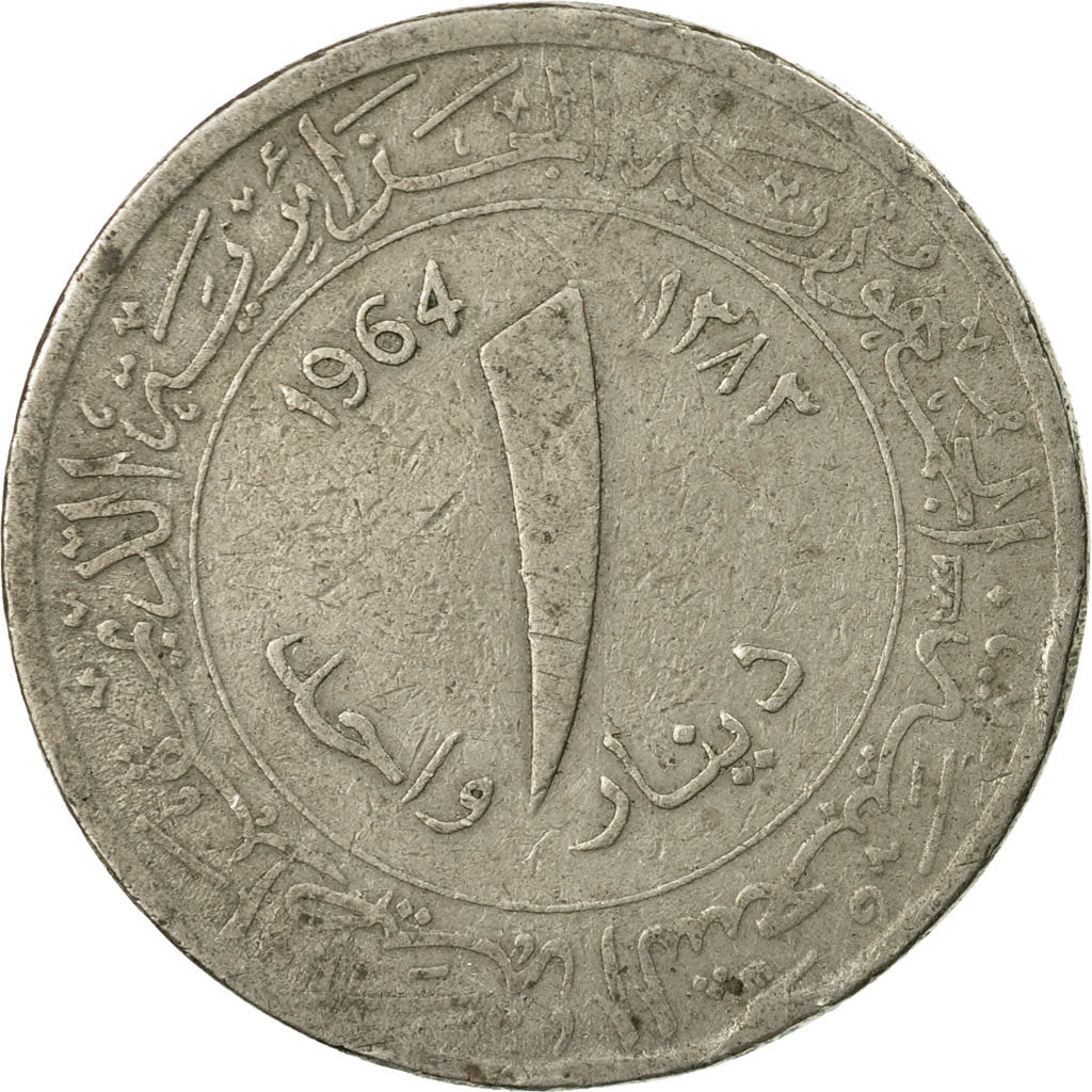 Coin, Algeria, Dinar, 1964/AH1383, Paris, VF(20-25), Copper-nickel, KM:100