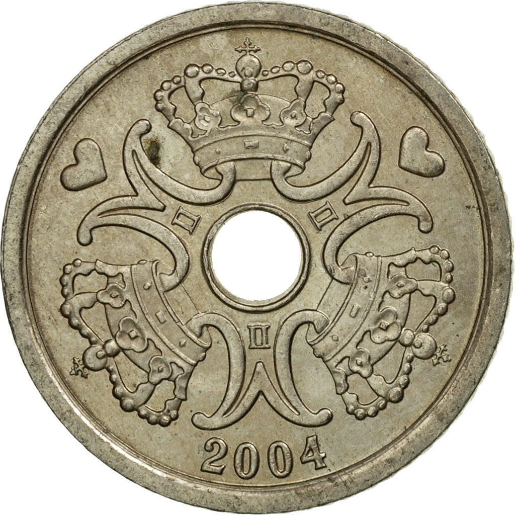 Coin, Denmark, Margrethe II, Krone, 2004, Brondby, EF(40-45), Copper-nickel