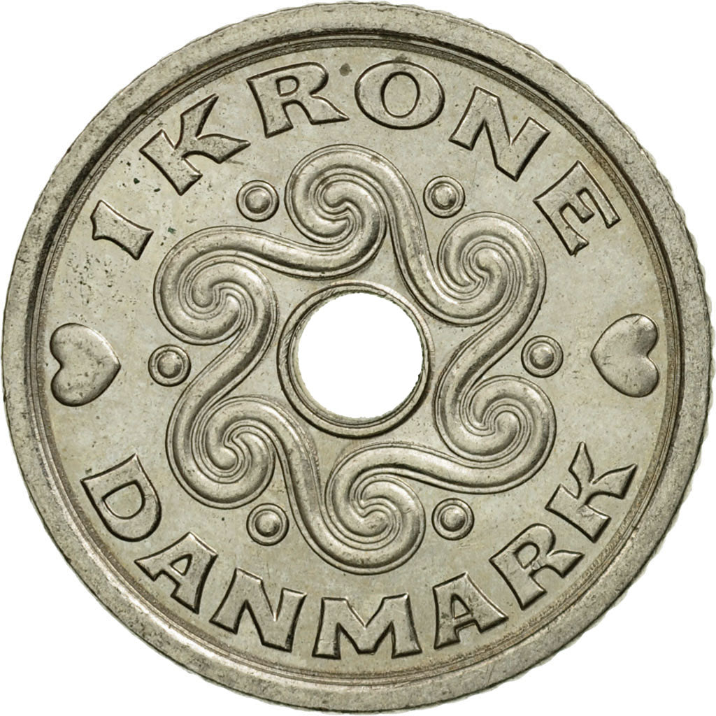 Coin, Denmark, Margrethe II, Krone, 2004, Brondby, EF(40-45), Copper-nickel