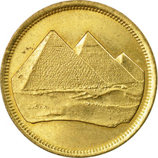 Coin, Egypt, 5 Piastres, 1994/AH1404, EF(40-45), Aluminum-Bronze, KM:555.1