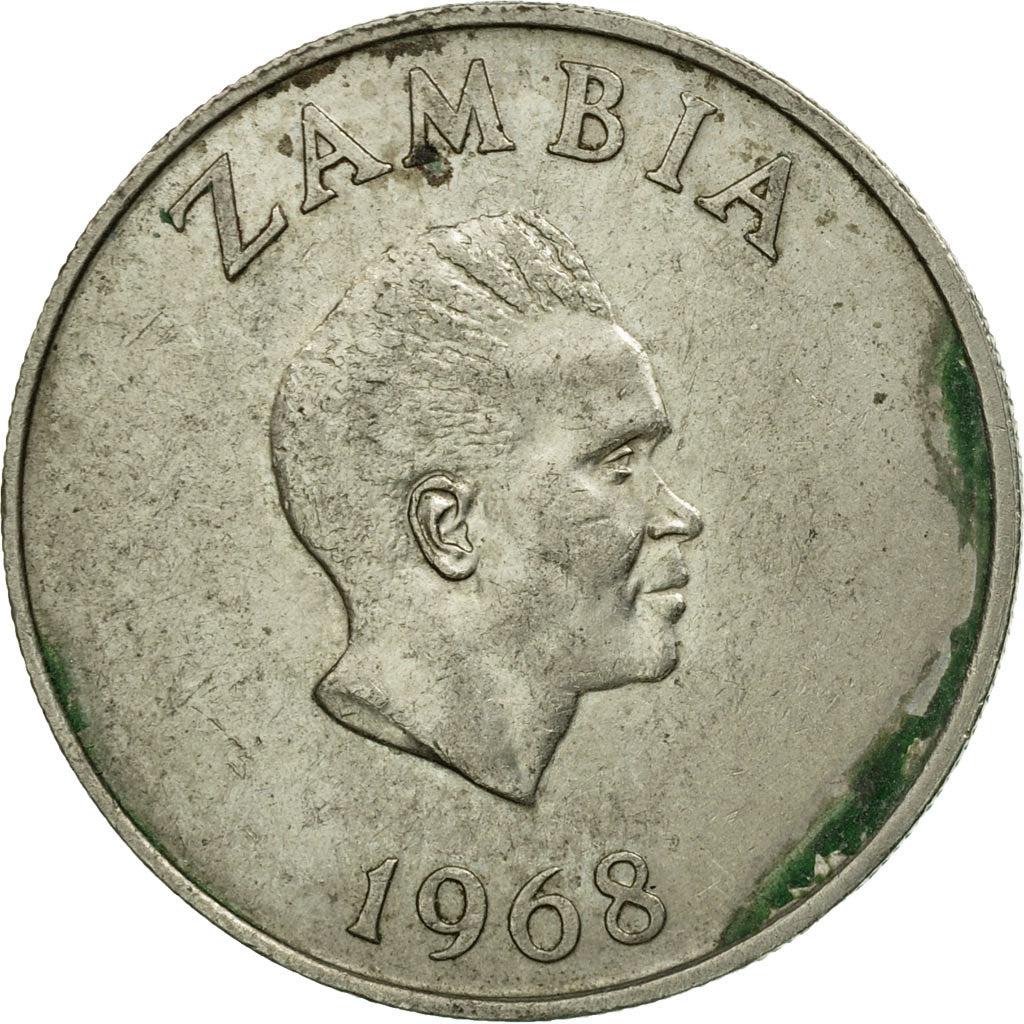Moneta, Zambia, 10 Ngwee, 1968, British Royal Mint, MB, Rame-nichel-zinco, KM:12