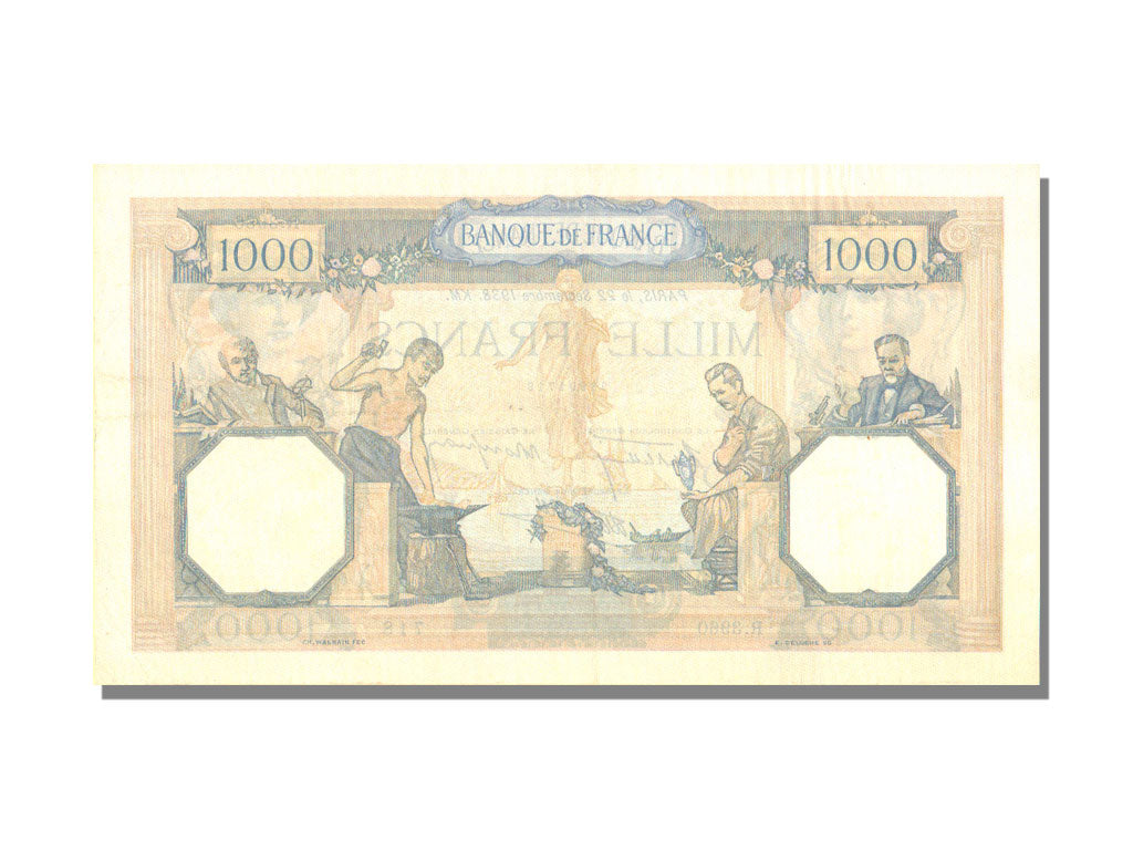 France, 500 Francs, 1 000 F 1927-1940 ''Cérès et Mercure'', 1938, KM #88c, 1...