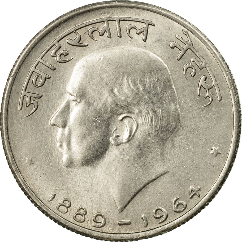 Coin, INDIA-REPUBLIC, 50 Paise, 1964, AU(50-53), Nickel, KM:56
