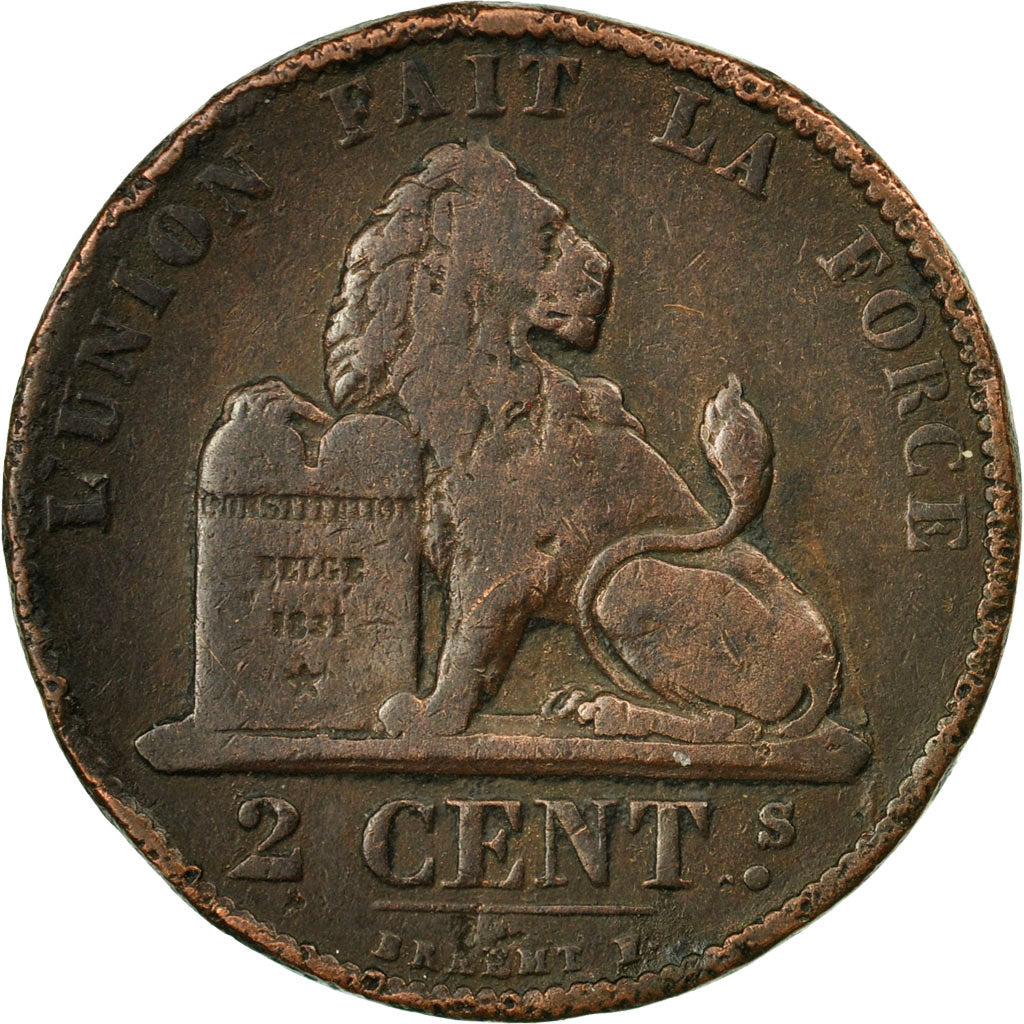 Münze, Belgien, Leopold II, 2 Centimes, 1874, SS, Kupfer, KM:35.1