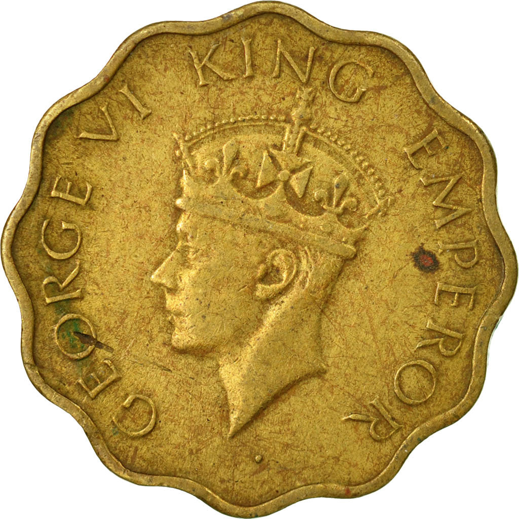 Coin, INDIA-BRITISH, George VI, Anna, 1943, EF(40-45), Nickel-brass, KM:537a