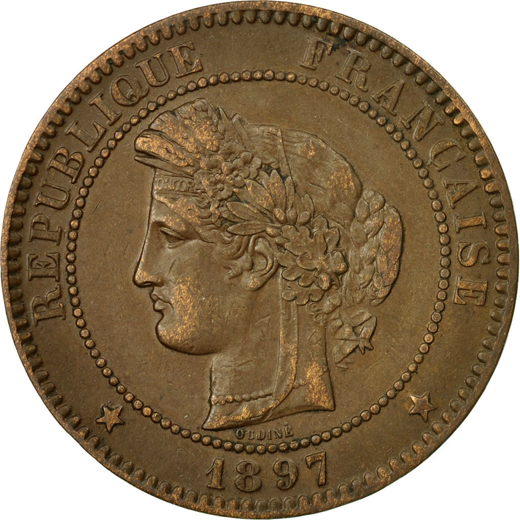 Monnaie, France, Cérès, 10 Centimes, 1897, Paris, TTB, Bronze, KM:815.1, Le