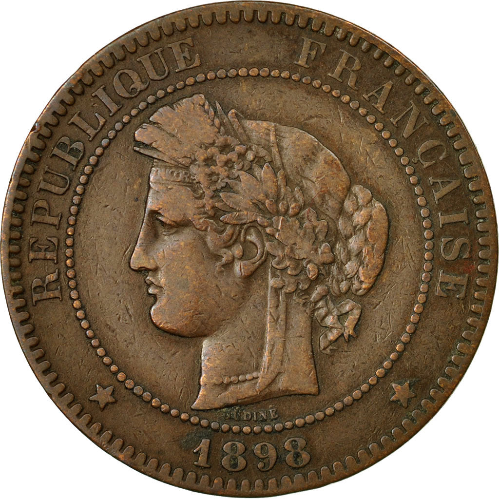Coin, France, Cérès, 10 Centimes, 1898, Paris, EF(40-45), Bronze, KM:815.1, Le