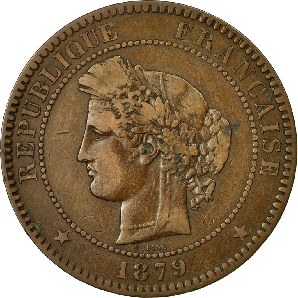 Münze, Frankreich, Cérès, 10 Centimes, 1879, Paris, SS, Bronze, KM:815.1, Le