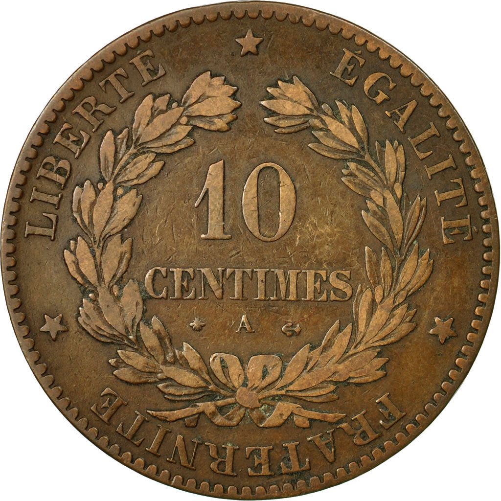 Münze, Frankreich, Cérès, 10 Centimes, 1879, Paris, SS, Bronze, KM:815.1, Le